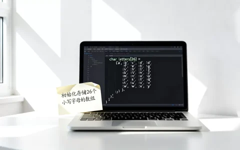 构造存储26个小写字母的数组，如何初始化数组并存储26个小写字母