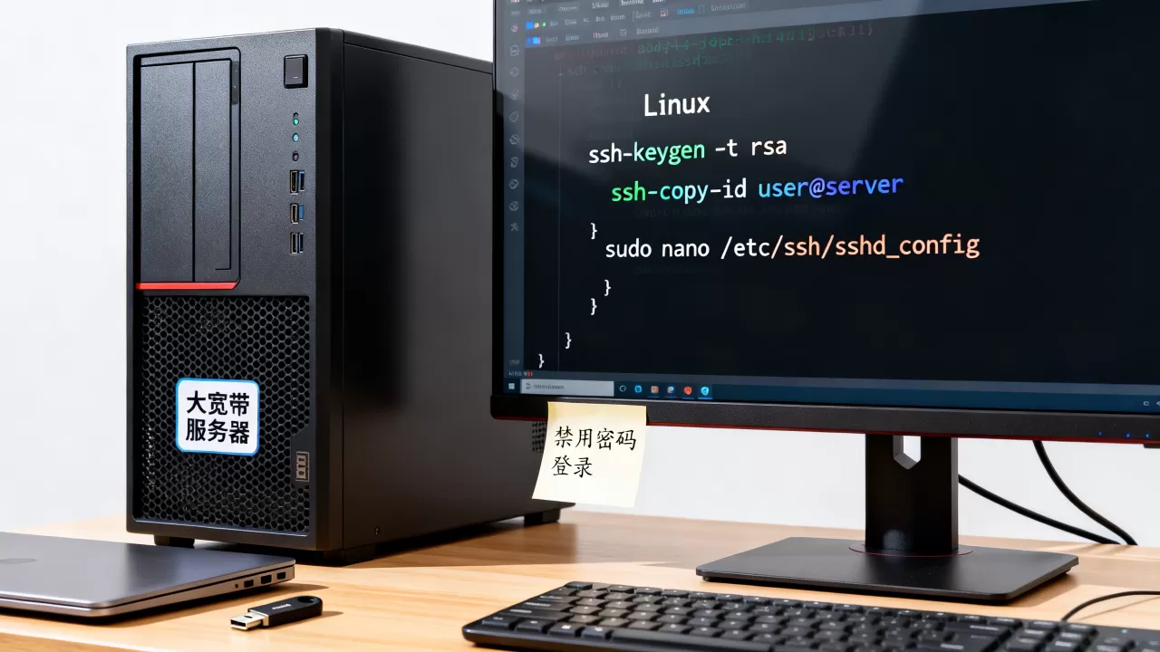 大宽带服务器如何配置SSH密钥登录禁用密码?Linux服务器SSH密钥登录设置教程 大宽带服务器如何配置SSH密钥登录禁用密码?Linux服务器SSH密钥登录设置教程