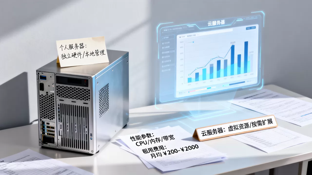 个人服务器和云服务器区别？云服务器租用费用多少