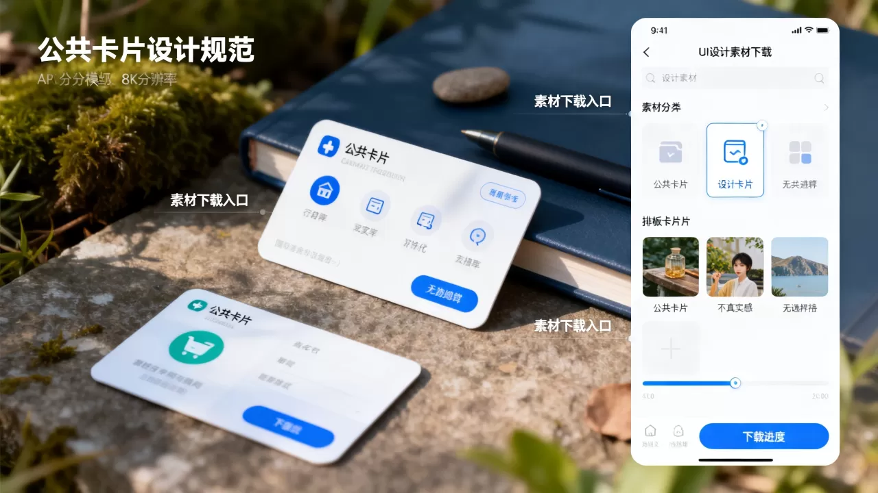 app界面模板公共卡片怎么设计？UI设计素材哪里下载