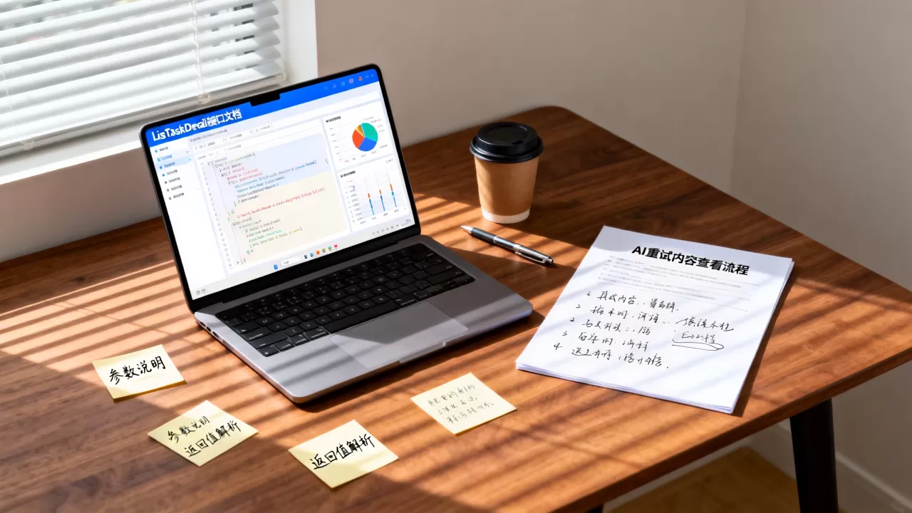 AI人工智能具体如何查看重试内容？ListTaskDetail接口详解