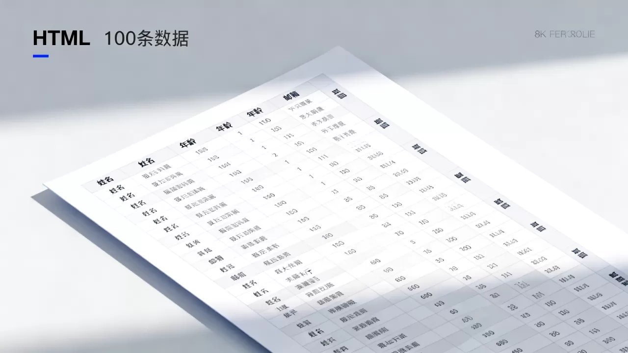 如何高效展示100条数据库数据?html页面展示100条数据库 如何高效展示100条数据库数据?html页面展示100条数据库