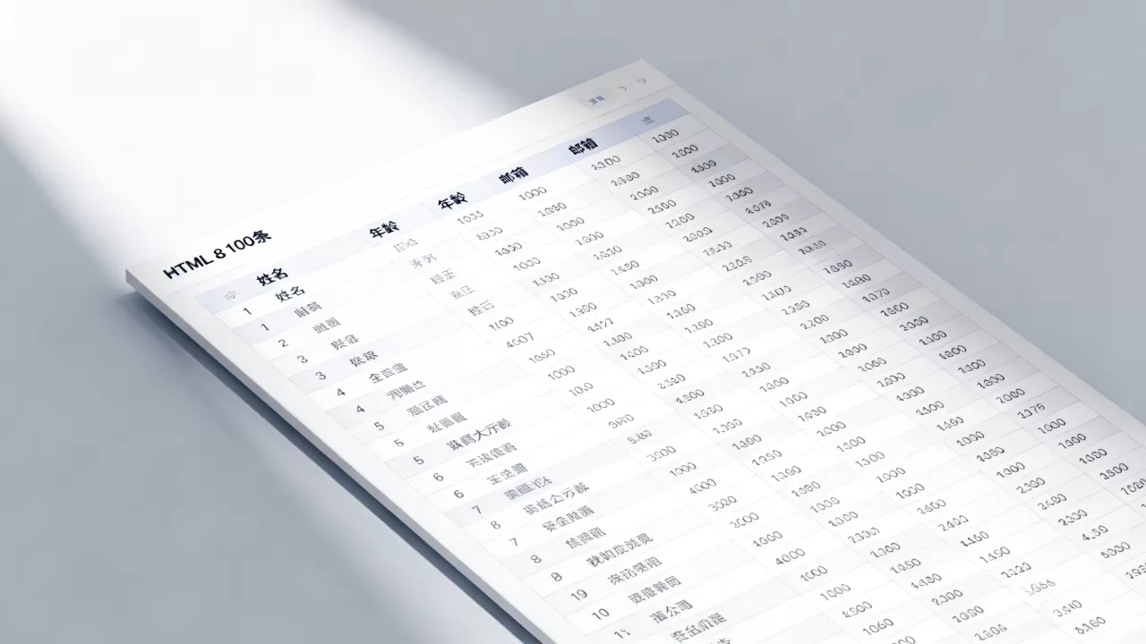 如何高效展示100条数据库数据?html页面展示100条数据库 如何高效展示100条数据库数据?html页面展示100条数据库