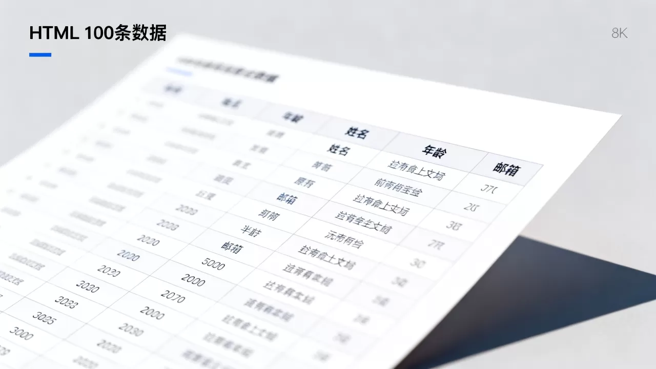 如何高效展示100条数据库数据?html页面展示100条数据库 如何高效展示100条数据库数据?html页面展示100条数据库