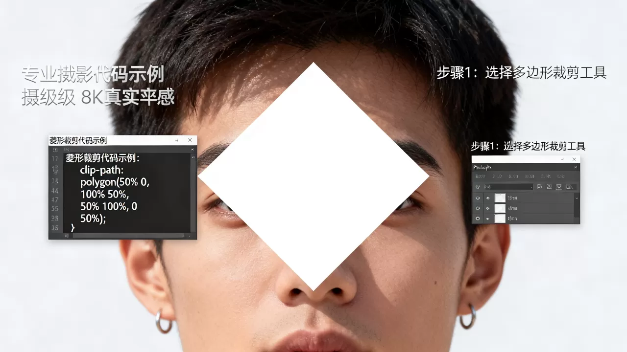 html如何裁剪菱形图片？前端图片裁剪成菱形教程