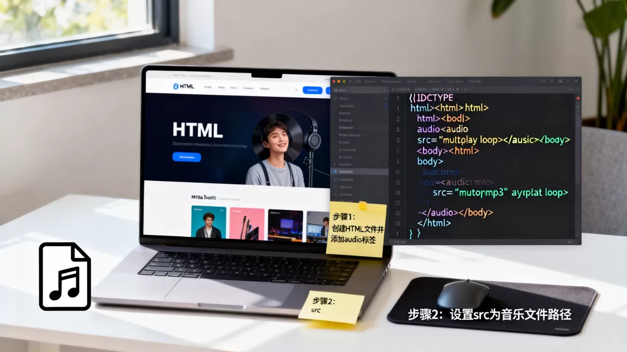 html音乐网站页面怎么做？html5背景音乐代码怎么写