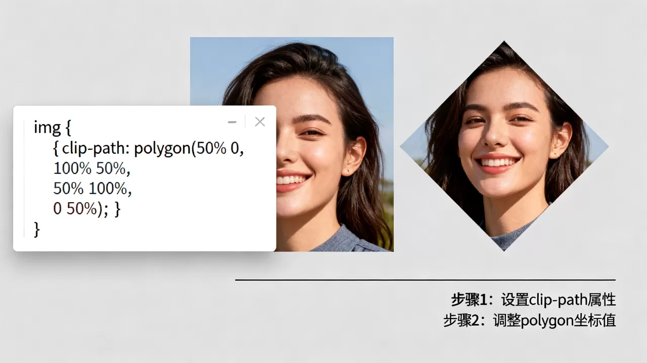 HTML菱形图片怎么做?html图片裁剪成菱形代码 HTML菱形图片怎么做?html图片裁剪成菱形代码