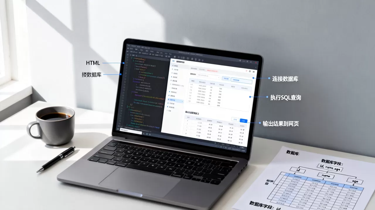 如何在HTML中显示数据库数据？html读取数据库数据