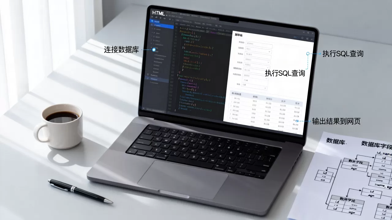 如何在HTML中显示数据库数据？html读取数据库数据