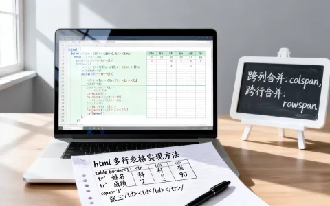 html多行表格数据怎么实现？html表格跨行跨列合并单元格