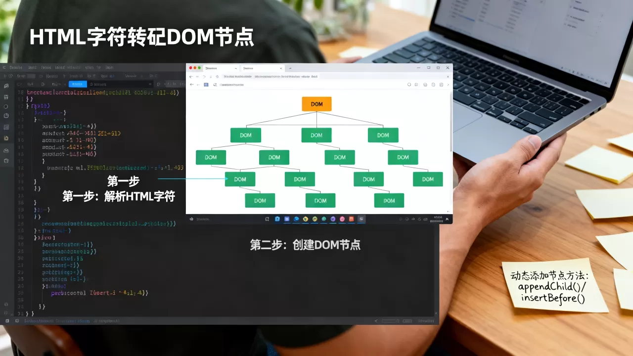如何将HTML字符转为DOM节点?动态添加节点有哪些方法 如何将HTML字符转为DOM节点?动态添加节点有哪些方法