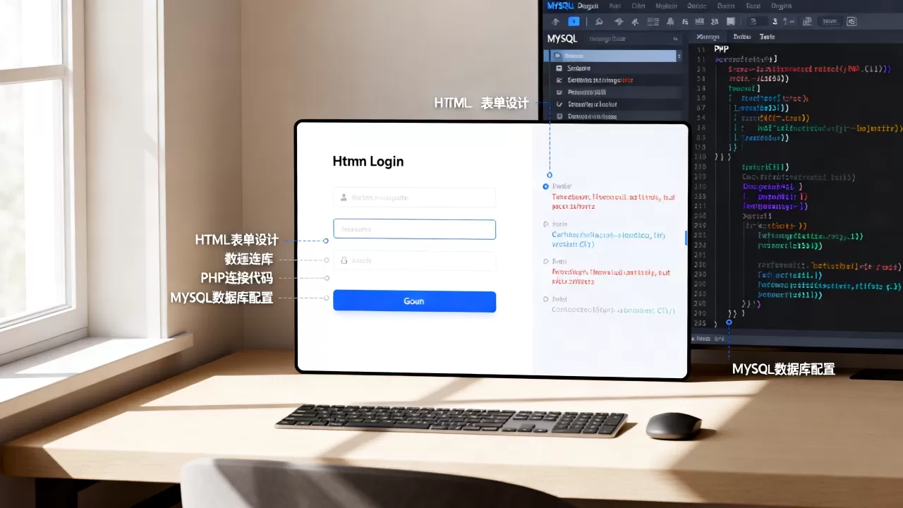 HTML登录界面怎么连接数据库?PHP连接MySQL数据库教程 HTML登录界面怎么连接数据库?PHP连接MySQL数据库教程