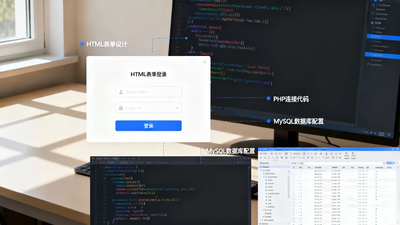 HTML登录界面怎么连接数据库?PHP连接MySQL数据库教程 HTML登录界面怎么连接数据库?PHP连接MySQL数据库教程
