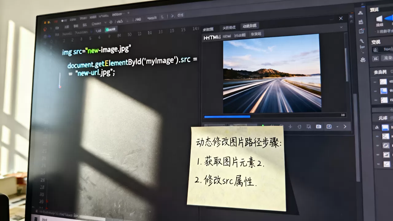 如何用HTML代码改变图片路径？html动态修改图片地址