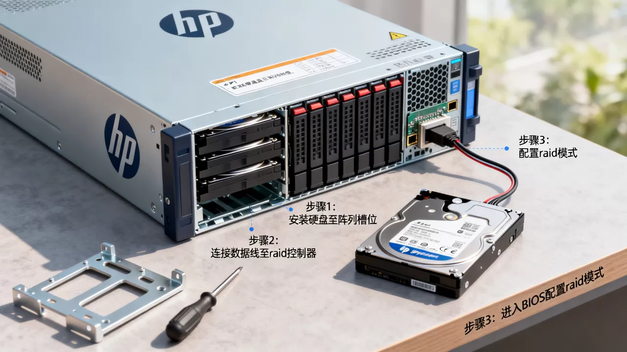 hp服务器硬盘阵列怎么设置？hp服务器raid阵列配置教程