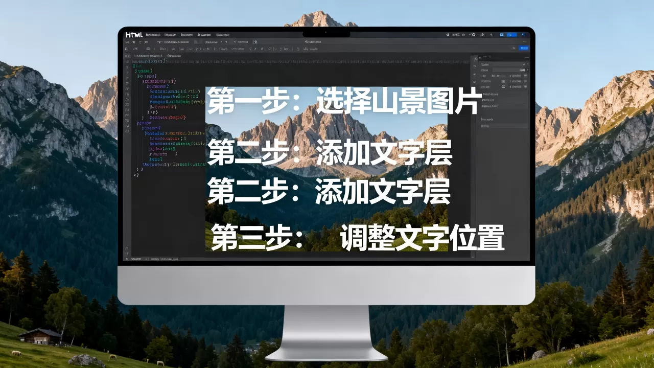 html图片山写字怎么做?html图片叠加文字教程 html图片山写字怎么做?html图片叠加文字教程