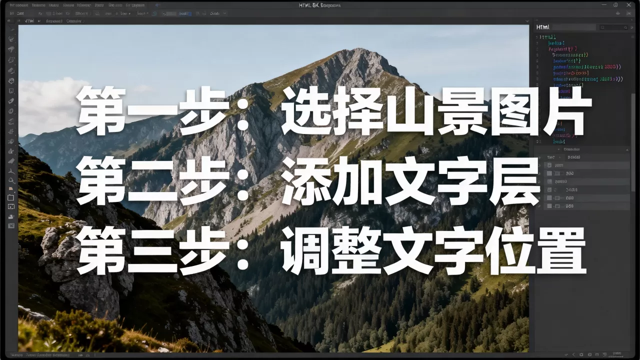 html图片山写字怎么做?html图片叠加文字教程 html图片山写字怎么做?html图片叠加文字教程