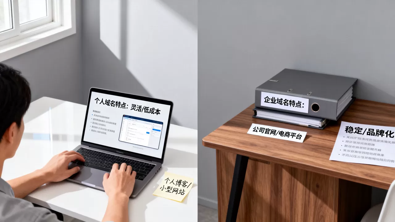 个人域名和企业域名有什么区别吗?个人域名和企业域名怎么选 个人域名和企业域名有什么区别吗?个人域名和企业域名怎么选