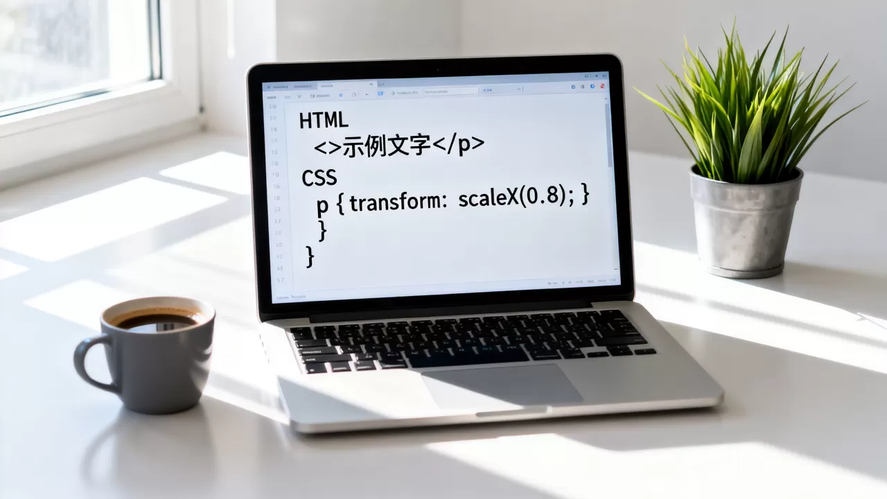 HTML怎么把文字压扁？CSS实现文字横向压缩效果