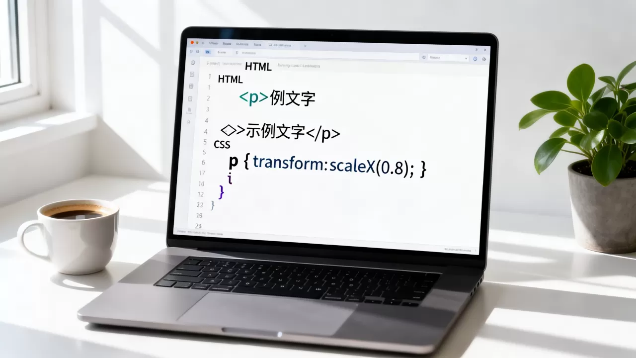 HTML怎么把文字压扁？CSS实现文字横向压缩效果
