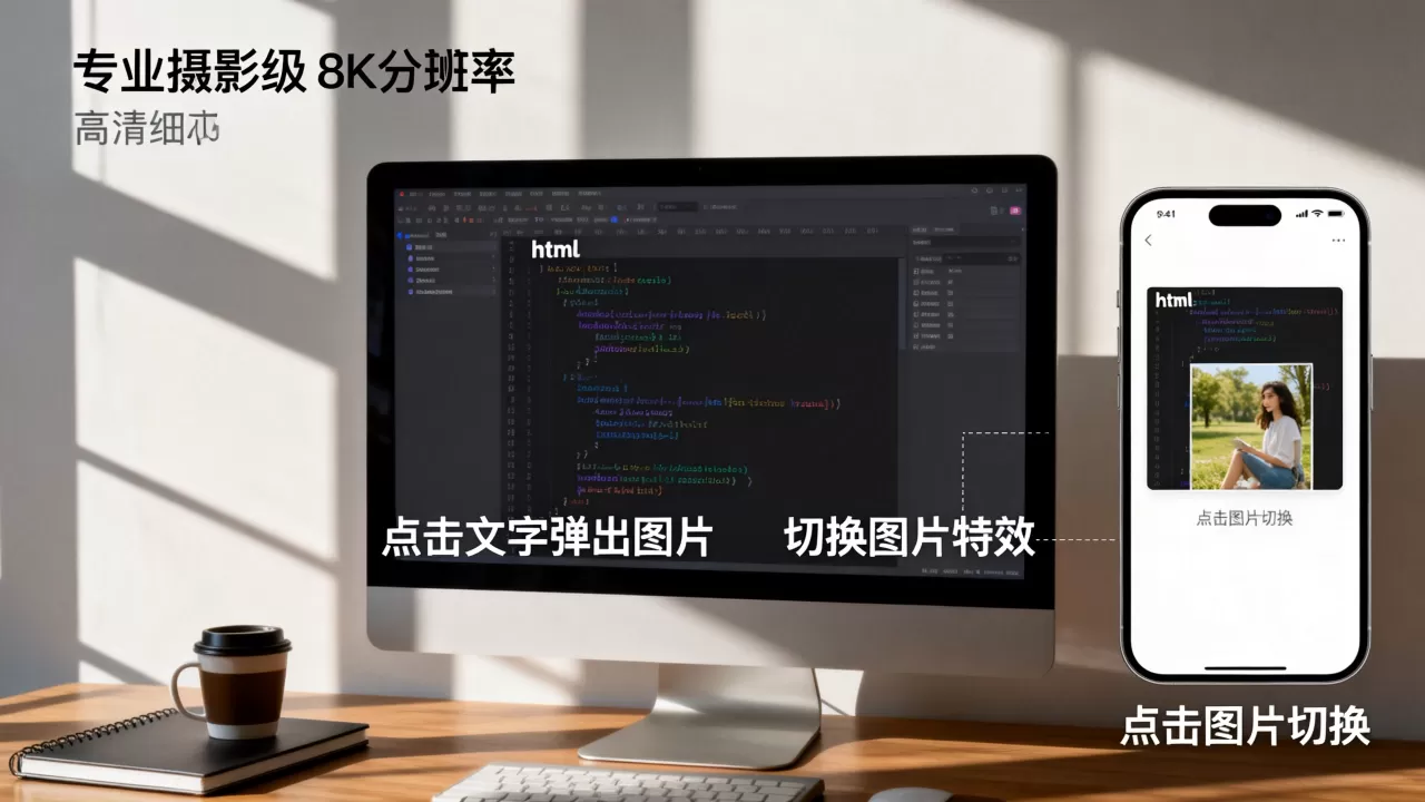 html点击文字弹出图片怎么做？html点击图片切换特效