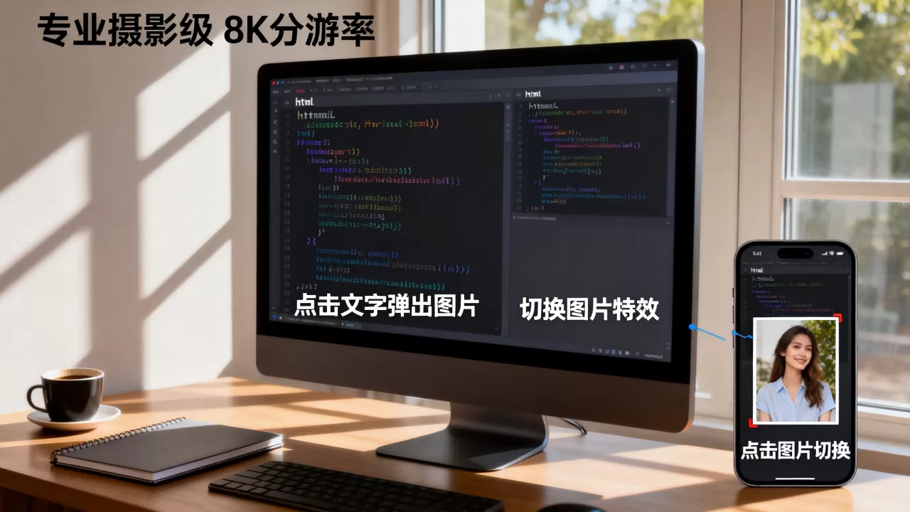 html点击文字弹出图片怎么做？html点击图片切换特效