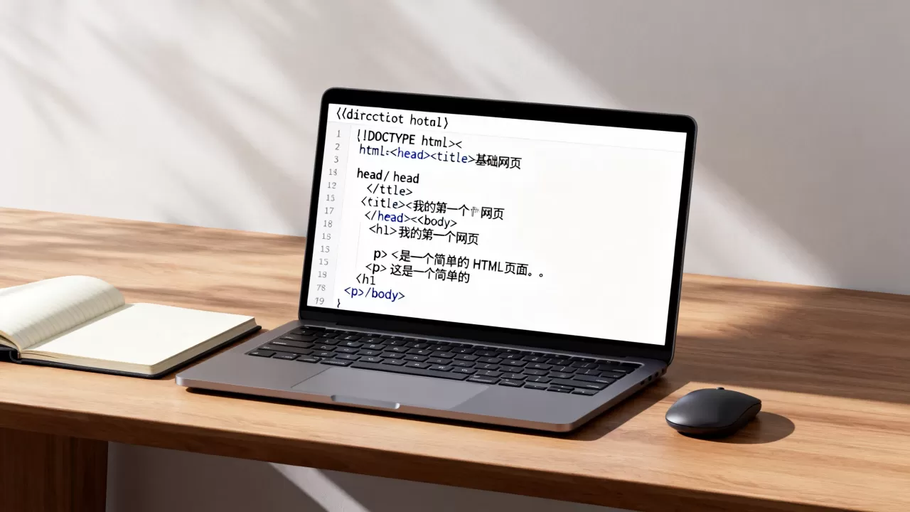 如何用HTML写基础网页？html基础网页代码示例