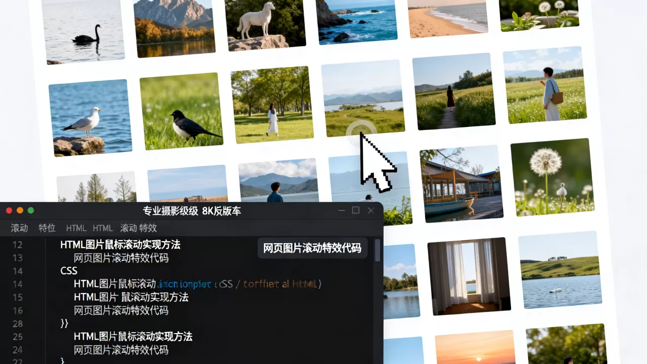HTML图片鼠标滚动怎么实现?网页图片滚动特效代码 HTML图片鼠标滚动怎么实现?网页图片滚动特效代码