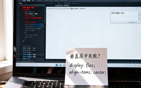 HTML文字与顶部对齐失败怎么解决？css垂直居中方法