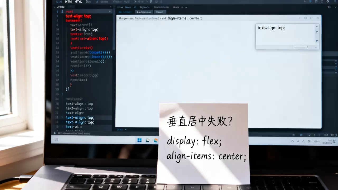 HTML文字与顶部对齐失败怎么解决?css垂直居中方法 HTML文字与顶部对齐失败怎么解决?css垂直居中方法