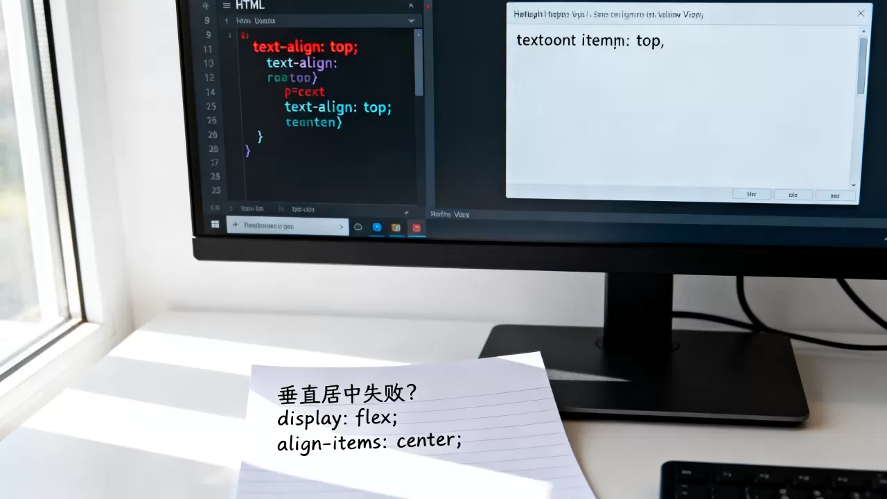 HTML文字与顶部对齐失败怎么解决?css垂直居中方法 HTML文字与顶部对齐失败怎么解决?css垂直居中方法