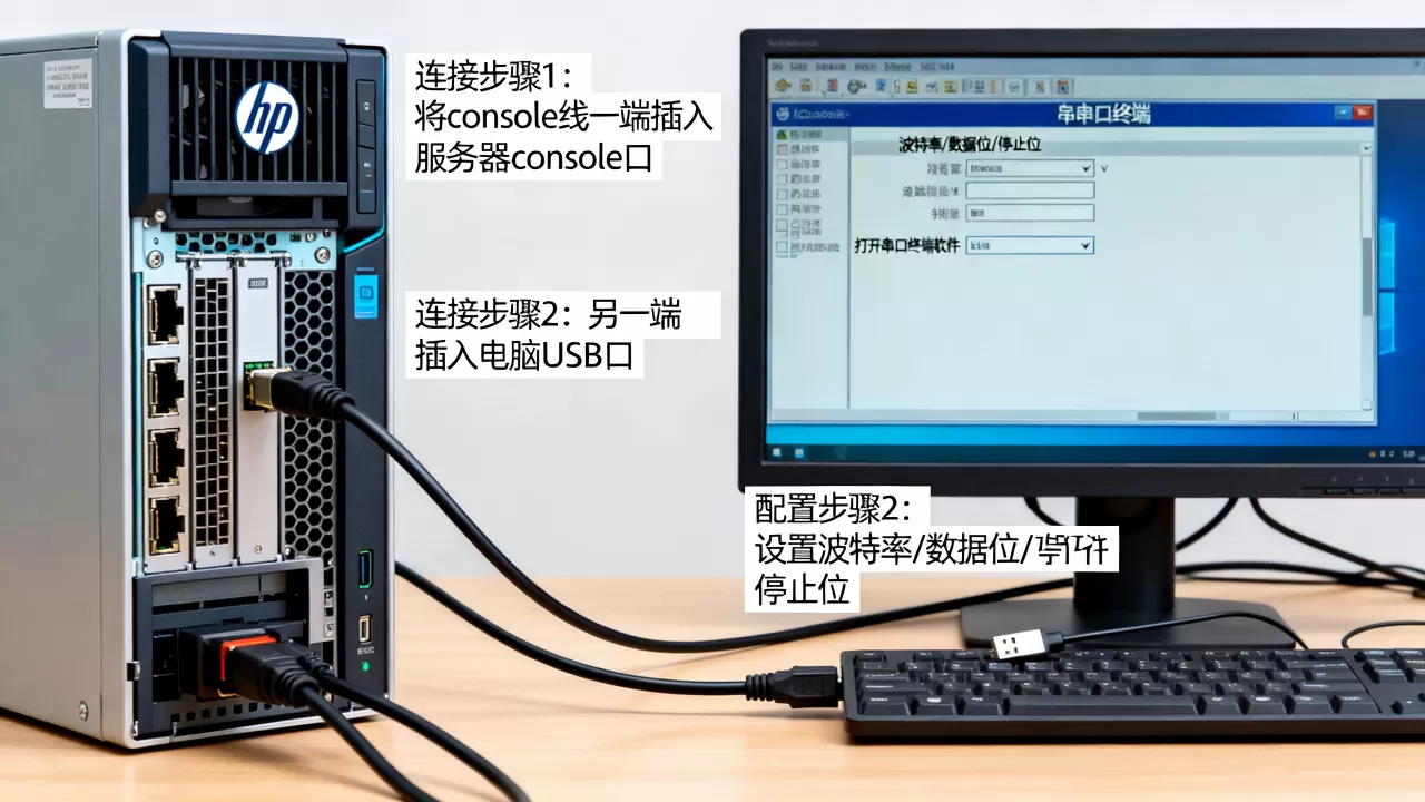 hp服务器console线怎么用?连接电脑后如何配置串口终端 hp服务器console线怎么用?连接电脑后如何配置串口终端