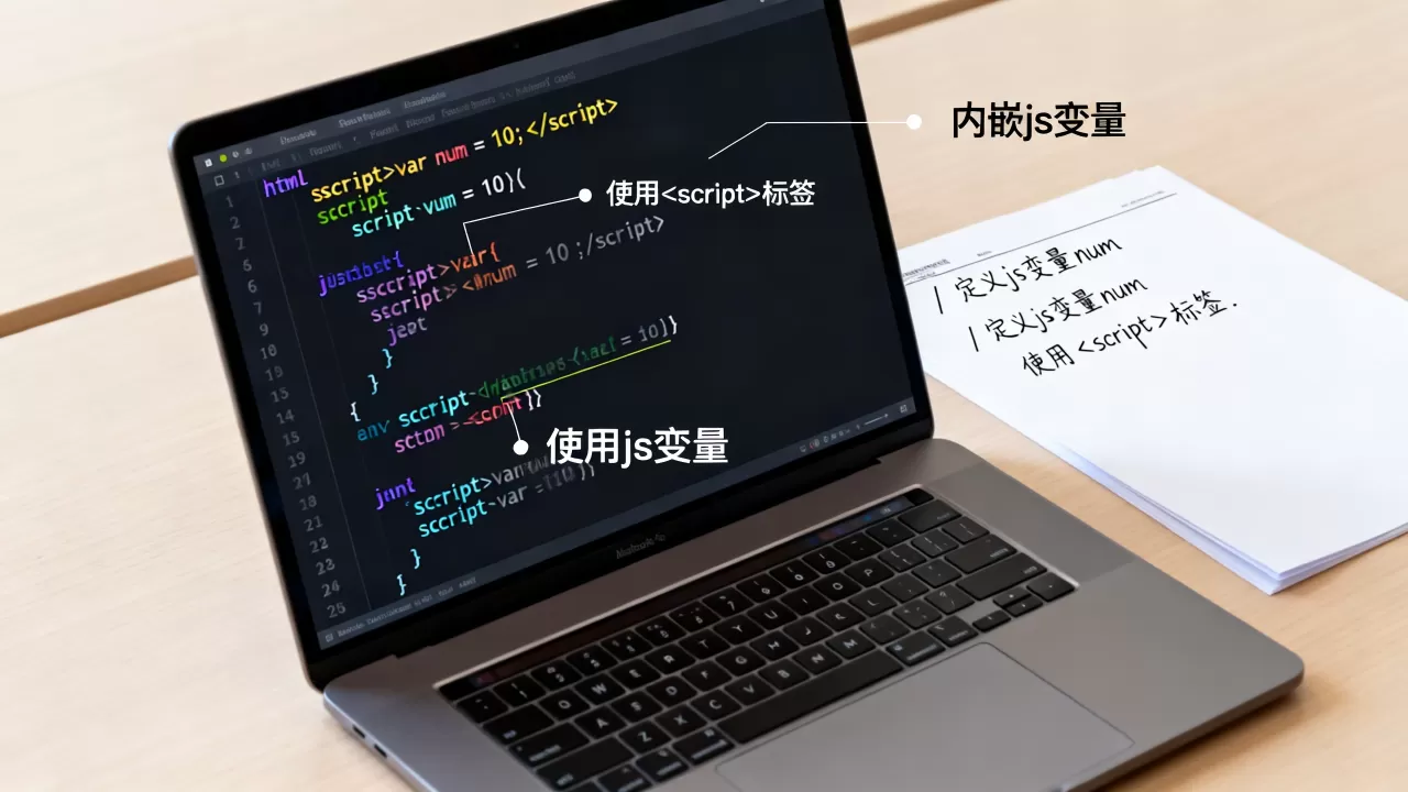 如何在html中内嵌js变量？html内嵌js变量方法