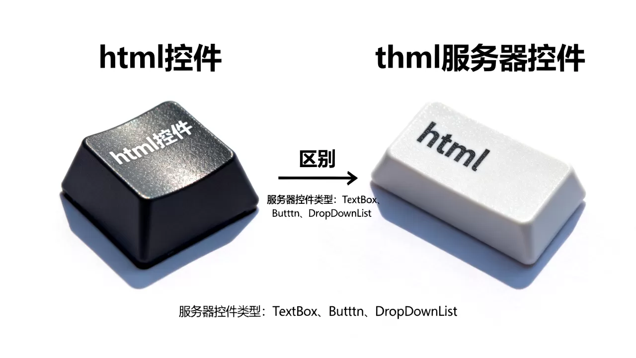 html控件和html服务器控件区别是什么？html服务器控件有哪些