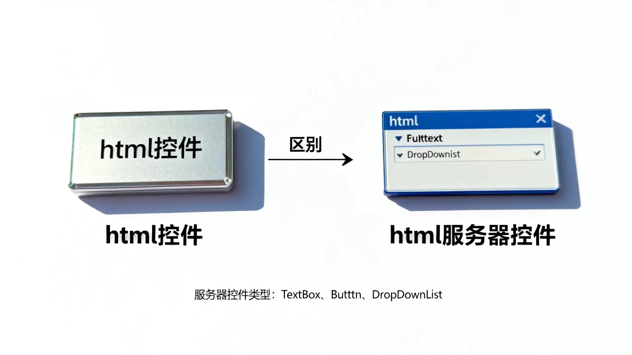 html控件和html服务器控件区别是什么？html服务器控件有哪些