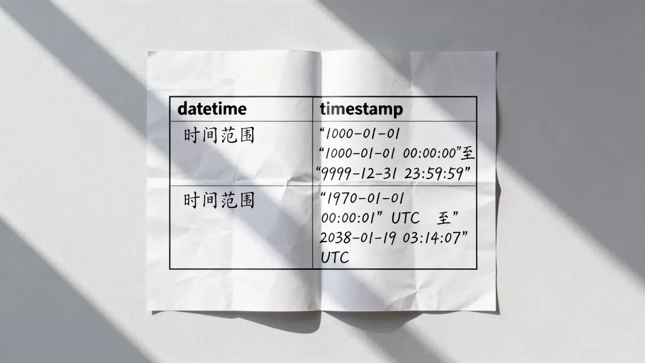 MySQL时间类型怎么选？datetime和timestamp区别