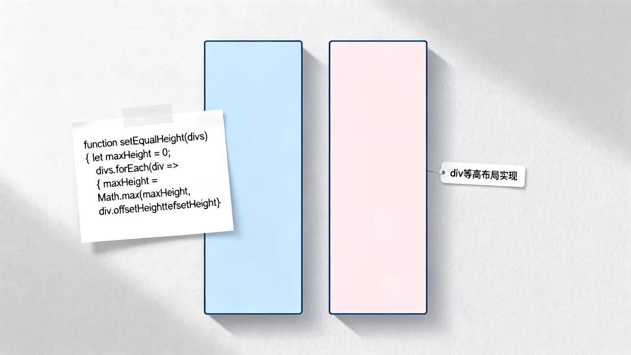div左右高度如何自适应一致？js实现div等高布局