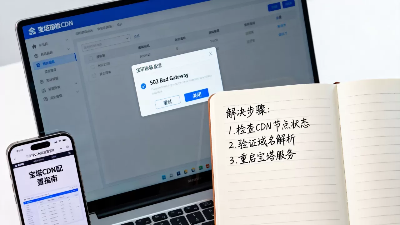 宝塔配置CDN为何报错？宝塔面板使用CDN出现502错误怎么解决