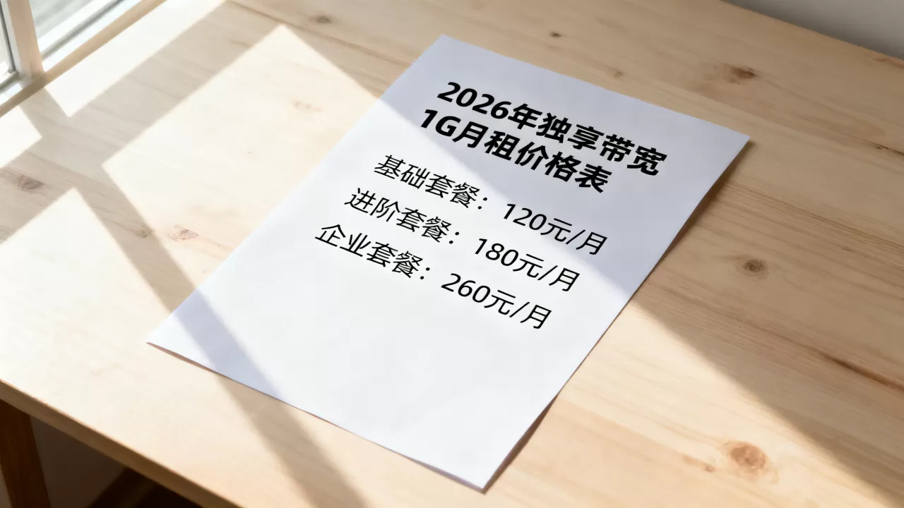 独享带宽1G月租多少钱?2026年最新价格表 独享带宽1G月租多少钱?2026年最新价格表