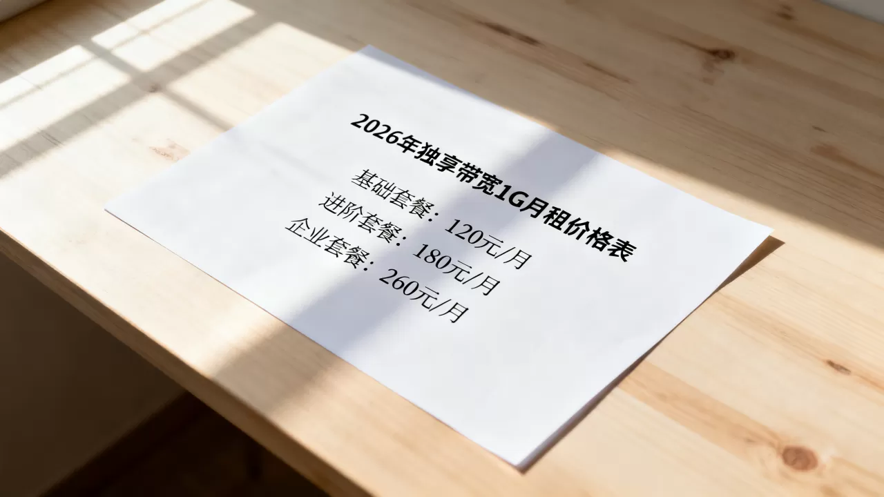 独享带宽1G月租多少钱?2026年最新价格表 独享带宽1G月租多少钱?2026年最新价格表