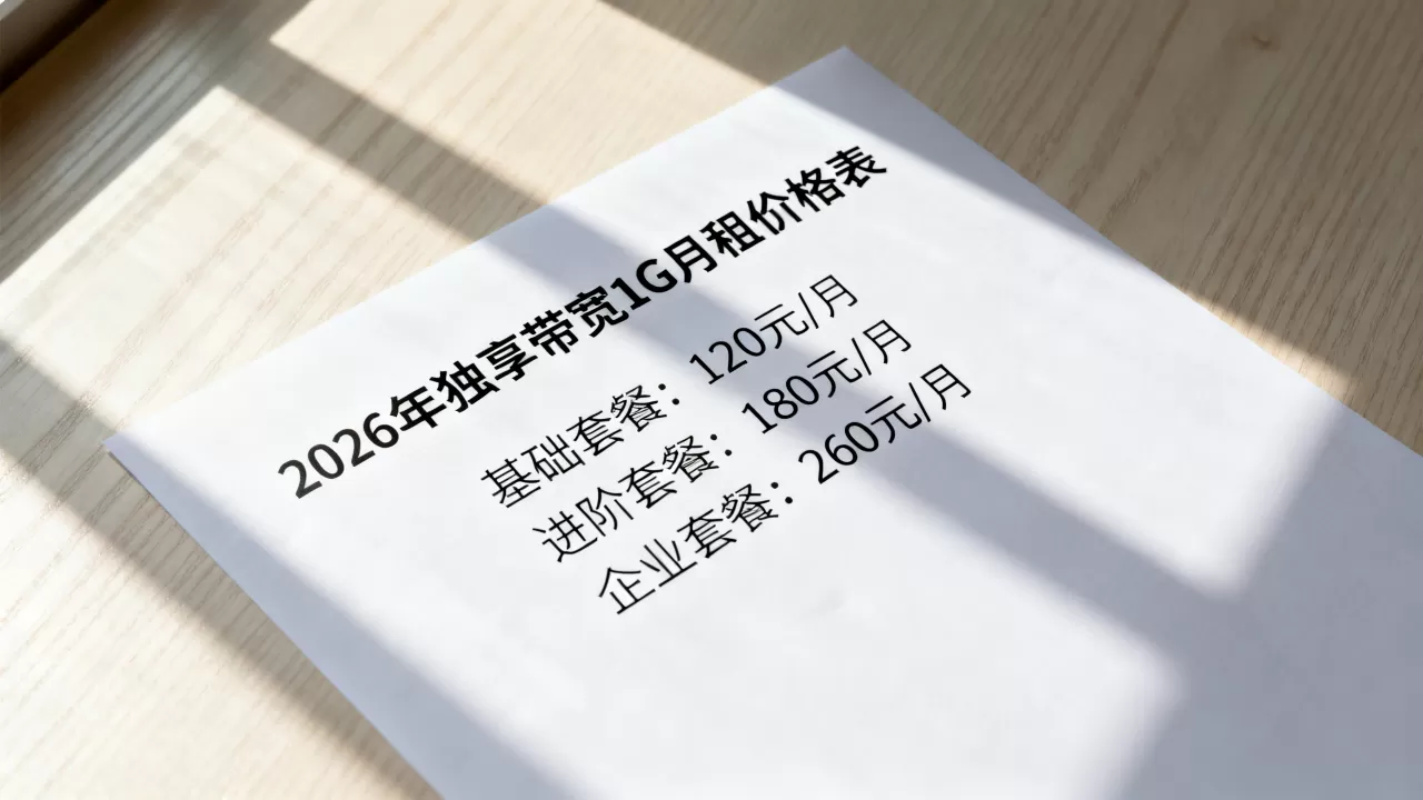 独享带宽1G月租多少钱?2026年最新价格表 独享带宽1G月租多少钱?2026年最新价格表