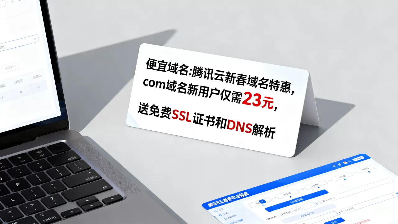 便宜域名:腾讯云新春域名特惠,.com域名新用户仅需23元,送免费SSL证书和DNS解析 便宜域名:腾讯云新春域名特惠,.com域名新用户仅需23元,送免费SSL证书和DNS解析