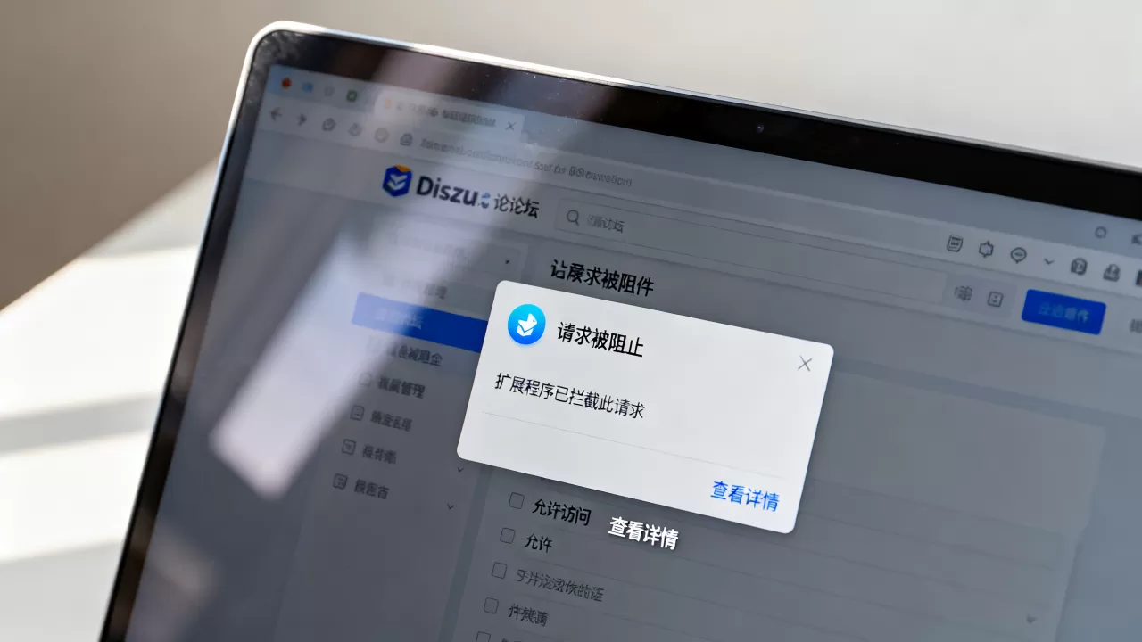 Discuz论坛请求被扩展程序阻止怎么办?如何解决浏览器插件拦截问题 Discuz论坛请求被扩展程序阻止怎么办?如何解决浏览器插件拦截问题