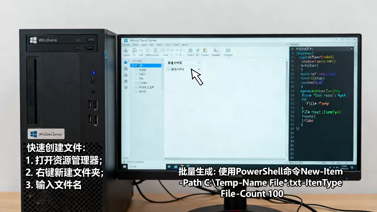 Windows美国服务器怎么快速创建文件？如何批量生成