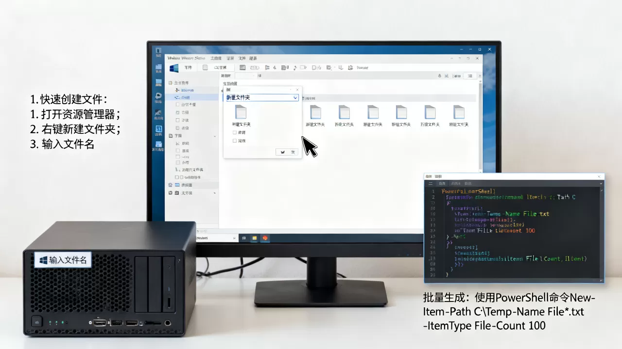 Windows美国服务器怎么快速创建文件？如何批量生成