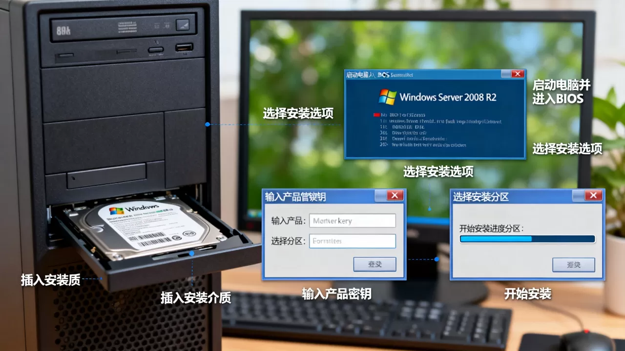 Windows Server 2008 R2怎么安装?2008 R2系统安装步骤详解 Windows Server 2008 R2怎么安装?2008 R2系统安装步骤详解