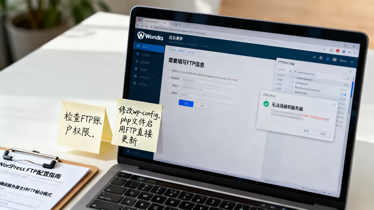 WordPress在线更新提示填FTP怎么办?如何彻底解决FTP连接失败问题 WordPress在线更新提示填FTP怎么办?如何彻底解决FTP连接失败问题