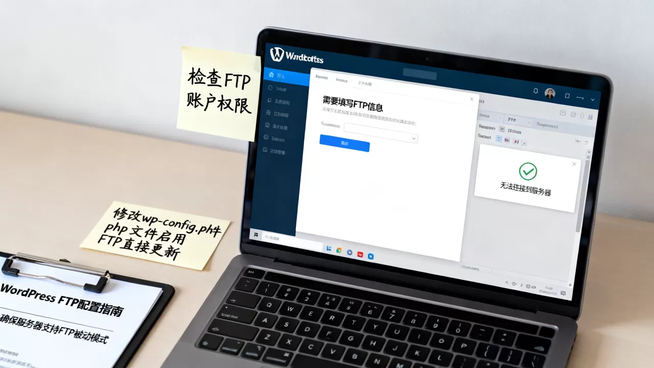WordPress在线更新提示填FTP怎么办?如何彻底解决FTP连接失败问题 WordPress在线更新提示填FTP怎么办?如何彻底解决FTP连接失败问题