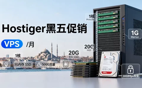 Hostiger黑五促销：土耳其伊斯坦布尔VPS，$15/月/1核/1G内存/20G SSD/500G流量@300Mbps带宽