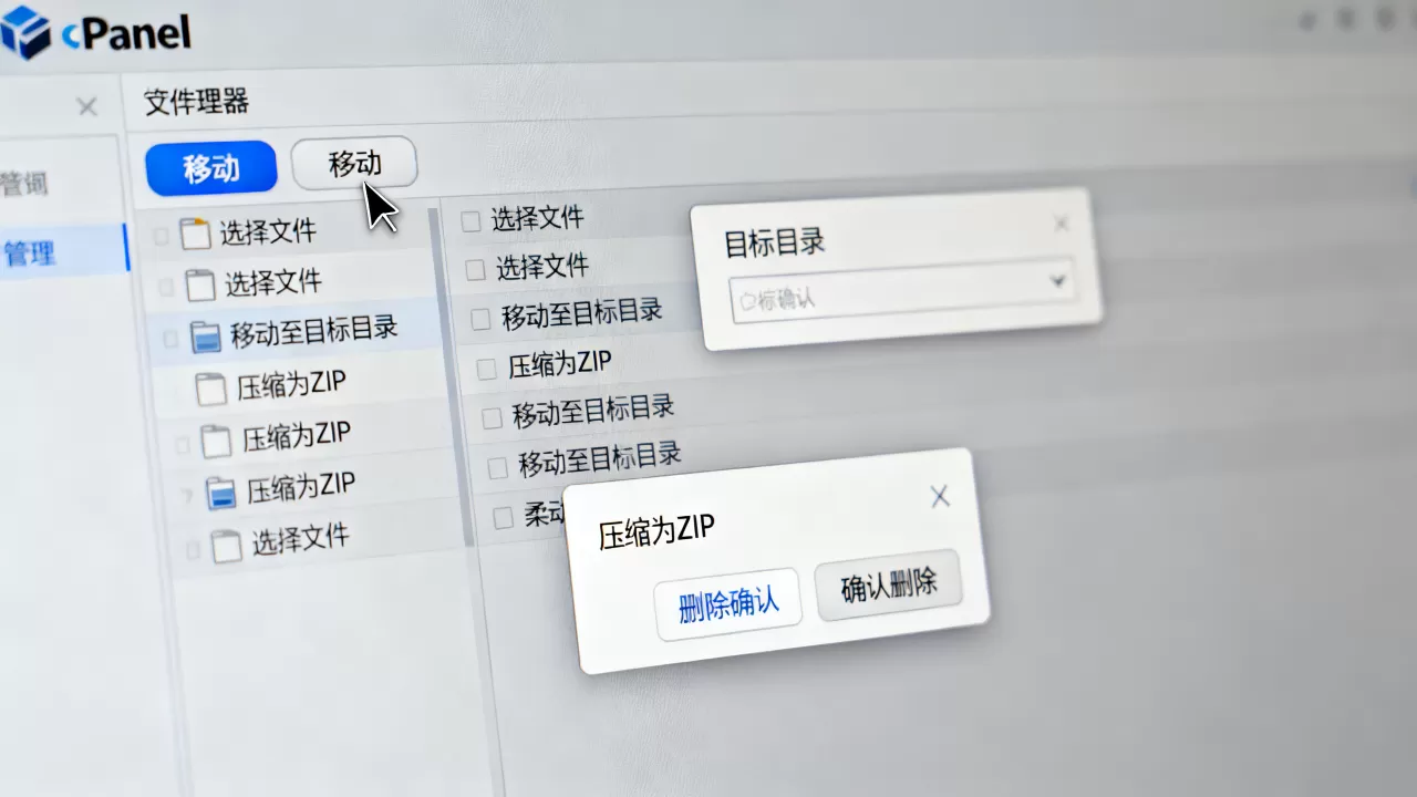 如何在cPanel主机中移动压缩删除文件?cpanel管理面板怎么操作 如何在cPanel主机中移动压缩删除文件?cpanel管理面板怎么操作